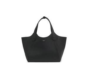 BOSS Tote Bag aus genarbtem Leder mit Logo-Schriftzug - Style Lenah New Tote, 50563395 Schwarz ONESI