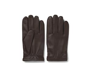 BOSS Touchscreen-geeignete Lederhandschuhe mit metallenem Logo-Detail - Style Kranton-ME, 50526680 Dunkelbraun 8.5