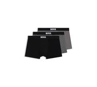 BOSS Dreierpack Boxershorts aus Stretch-Baumwolle mit Logos - Style Trunk 3P BOSS ONE D, 50549832 Schwarz / Grau XL