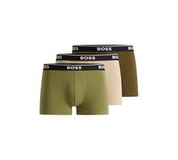 BOSS Herren Trunks Power Boxer Unterhosen Cotton Stretch 3er Pack, Farbe:Mehrfarbig, Wäschegröße:L, Artikel:-960 Khaki/Olive/beige