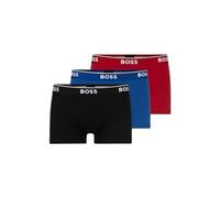BOSS Dreier-Pack eng anliegende Boxershorts aus Stretch-Baumwolle mit kurzem Bein und Logo-Bund - Style Trunk 3P Power, 50475274 Schwarz / Rot S