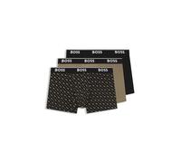 BOSS Dreierpack Boxershorts aus Stretch-Baumwolle - Style Trunk 3P Power Desig, 50554443 Schwarz / Beige XL