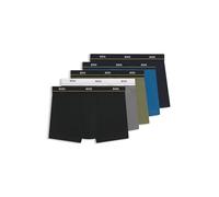 BOSS Fünferpack eng anliegende Boxershorts mit kurzem Bein aus Stretch-Baumwolle mit Logos am Bund - Style Trunk 5P Essential, 50531660 Grau / Grün / Blau / Schwarz L