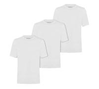 T-Shirt mit geripptem Stehkragen im 3er-Pack L men Weiss