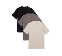 BOSS Regular Fit T-Shirt im 3er-Pack aus reiner Baumwolle in Mittelgrau, Größe S