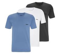 BOSS "TShirtRN 3P Classic" Packung, 3 Stk. mit BOSS Stickerei (93282757-M) weiß, grau, blau