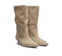 BOSS Tubo-Boots aus Veloursleder mit Pfennigabsatz - Style Gracey_HaBoot35_SD, 50548575 Hellbeige 36