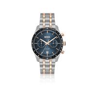BOSS Uhr mit blauem Zifferblatt und zweifarbigem Gliederarmband - Style TOURMASTER, 58564948 Silberfarben ONESI