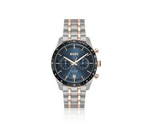 BOSS Uhr mit blauem Zifferblatt und zweifarbigem Gliederarmband - Style TOURMASTER, 58564948 Silberfarben ONESI