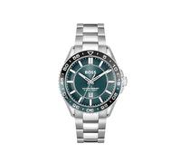 BOSS Uhr mit DREI-Zeiger-Quarzwerk und Kalender für Herren Kollektion Runner 3H mit Silbernes Edelstahlarmband - 1514208