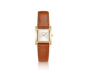BOSS Uhr mit Lederarmband und quadratischem Gehäuse - Style LUCY SCALA, 58733274 Braun ONESI