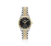 BOSS Uhr mit schwarzem Zifferblatt und zweifarbigem Gliederarmband - Style GRACEFUL PRECIOUS, 58565073 Silberfarben ONESI