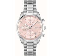 Multifunktionsuhr BOSS "GRAND TOUR LADIES", silber (silberfarben, rosa), Armbanduhren, Damen, Quarzuhr, Armbanduhr, Damenuhr, Edelstahlarmband (96763106-0) silberfarben, rosa