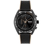 BOSS Chronograph Quarz Uhr für Herren Kollektion Center Court mit Schwarzes Lederarmband - 1514022
