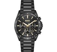 BOSS Schwarz beschichtete Uhr mit tonalem H-Gliederarmband - Style STRIKE, 58565037 Schwarz ONESI