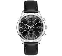 BOSS Stratus Chronograph mit schwarzem Lederarmband - Style STRATUS, 58733291 Schwarz ONESI