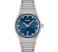 BOSS Uhr mit blauem Zifferblatt und Gliederarmband aus Edelstahl - Style CANDOR, 58129470 Silber ONESI