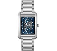 BOSS Uhr mit Gliederarmband und skelettiertem, blauem Zifferblatt mit Struktur - Style PRINCIPLE DRESS MULTI, 58733288 Silberfarben ONESI