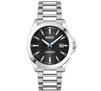 BOSS Silver-tone watch with black grooved dial - Style STRIKE, HB1514170 Silber ONESI