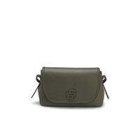 BOSS Umhängetasche aus genarbtem Kunstleder mit Double-B-Monogramm - Style Anett Flap Crossbody, 50567599 Dunkelgrün ONESI
