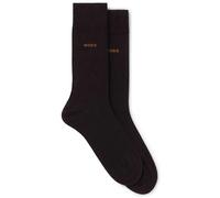 BOSS Herren Socken 2P RS Uni CC Zweierpack – mittelhohe Baumwoll-Mix mit Markenlogo, Dunkelbraun 47-50