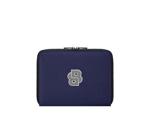 BOSS Varsity-inspired folder with oversized logo patch - Style Conference folder A5 Varsity Navy, 58837109 Blau ONESI