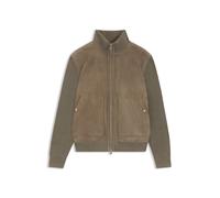 BOSS Veloursleder-Jacke mit Ärmeln aus Baumwoll-Mix - Style H-Maparo, 50547673 Braun 46