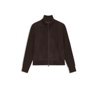 BOSS Veloursleder-Jacke mit gestrickten Ärmeln - Style H-Meter, 50569677 Dunkelbraun 52