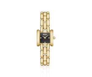 BOSS Violet quadratische Uhr mit schwarzem Zifferblatt und skulpturalem Armband - Style VIOLET, 58858246 Goldfarben ONESI