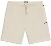 BOSS Pyjama-Shorts aus Baumwoll-Mix mit Logo-Stickerei - Style Waffle Shorts, 50535884 Weiß XL