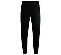 Pyjamahose BOSS "Waffle Pants Cuf", Herren, Gr. L, N-Gr, schwarz, Jersey, Obermaterial: 60% Baumwolle, 40% Polyester, unifarben, lang, Hosen Pyjamahose (62245563-L) schwarz