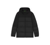 BOSS Wasserabweisende Daunenjacke mit abnehmbarer Kapuze - Style OW_Block-X JT HD, 50548693 Schwarz 4XL