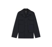 BOSS Wasserabweisende Jacke aus Stretch-Wolle - Style P-Carper-FieldTW-253, 50546018 Dunkelblau 56