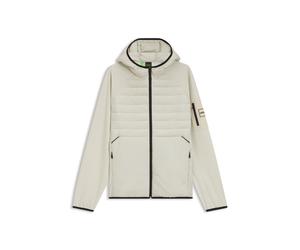 BOSS Wasserabweisende Jacke mit Reißverschlusstasche am Ärmel - Style J_Urbanex Hybrid HD, 50541032 Hellbeige S