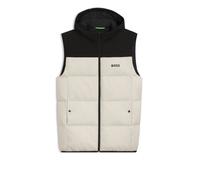 BOSS Wasserabweisende Weste mit Kapuze und Daunenfüllung - Style OW_Block-X Vest HD, 50548711 Schwarz / Weiß XL