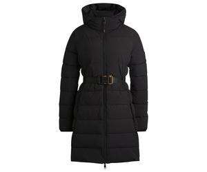 BOSS Wasserabweisender Reitsport-Steppmantel mit seitlichen Reißverschlüssen - Style VESPA CORD PUFFER COAT, B6W1402 Schwarz L