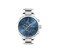BOSS Herren 44mm Chronograph Quarzuhr Grand Prix Kollektion mit Blauem Zifferblatt und Edelstahlarmband, Datumsfunktion, 3 Hilfszifferblätter, 3ATM Wasserdichtigkeit - 1513478