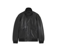 BOSS Wattierte Bomberjacke aus Leder mit Pattentaschen - Style Jolights, 50566593 Schwarz 54