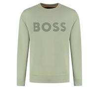 Sweatshirt BOSS ORANGE "WeBasicCrew", Herren, Gr. L, grün (open grün370), Sweatware, Obermaterial: 100% Baumwolle, regular fit hüftlang, Rundhals, weit Rippbündchen, Sweatshirts, mit Rundhalsausschnit