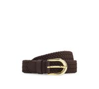 BOSS Webgürtel mit Lederbesätzen - Style Carol-WnE-L_Sz25, 50563794 Dunkelbraun 100