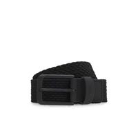 BOSS Webgürtel mit Lederbesätzen und Logo-Detail - Style Vern-WnE-Go_Sz35, 50558757 Schwarz 100