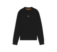 BOSS Herren WeSmallcrew Relaxed-Fit Sweatshirt aus Baumwoll-Terry mit Kontrast-Logo Schwarz M