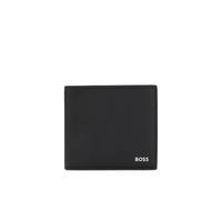 BOSS Portemonnaie Zair_4cc_Coin N. aus echtem Leder mit silberfarbenem Logo Schwarz
