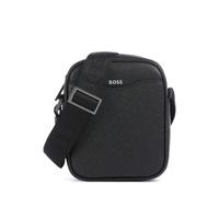 BOSS Zair Umhängetasche schwarz, fein genarbtes Leder, Herren