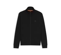 BOSS Herren Zestart Jacke aus Baumwoll-Terry mit Reißverschluss und Logo-Aufnäher Schwarz S