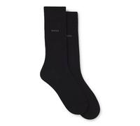 Businesssocken BOSS "2P RS Uni CC", Herren, Gr. 47-50, schwarz (schwarz 001), Baumwollmischung, unifarben, normal, Socken, mit Markenlogo (85826439-47) schwarz 001