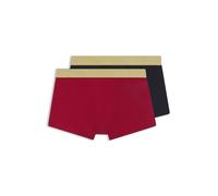 BOSS Zweier-Pack eng anliegende Boxershorts aus gerippter Baumwolle - Style Trunk 2P Gold Mono G, 50546758 Schwarz / Rot L