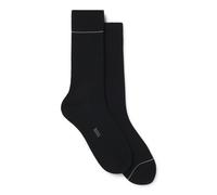 BOSS Zweierpack gerippte Socken mit Signature-Streifen-Details - Style 2P RS Light rib CC, 50564494 Schwarz 39-42
