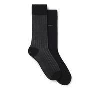 BOSS Zweierpack gerippte Vanisé-Socken aus merzerisiertem Baumwoll-Mix - Style 2P RS Rib Steve MC, 50564493 Schwarz / Grau 43-46