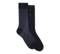 BOSS Zweierpack gerippte Vanisé-Socken aus merzerisiertem Baumwoll-Mix - Style 2P RS Rib Steve MC, 50564493 Blau 39-42